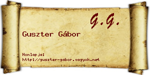 Guszter Gábor névjegykártya